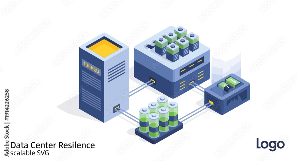 Obraz premium Data Center Resilience Scalable Servers and Storage.