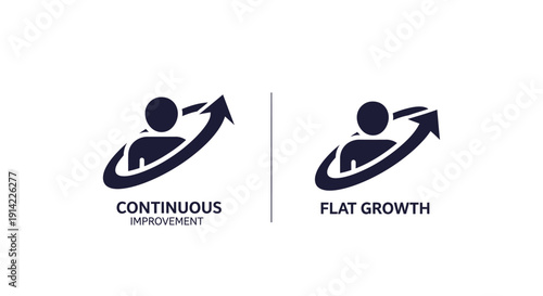 Business Growth Comparison Infographic Icons.