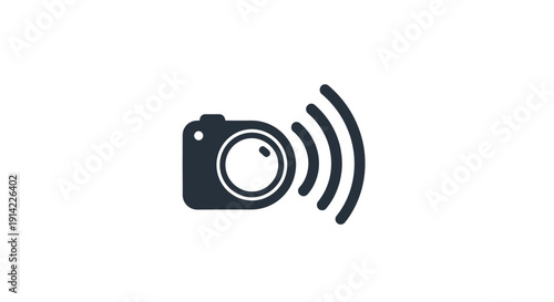 Camera with signal waves emitting.
