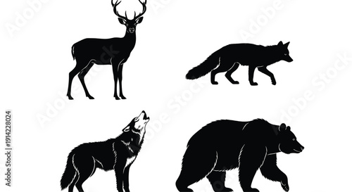 vector silhouettes of animals