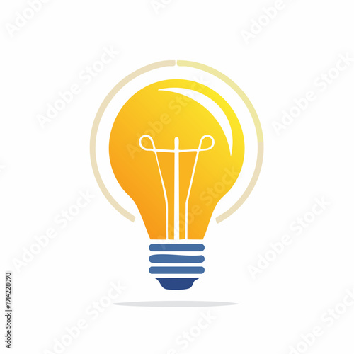 Bright Yellow Light Bulb Illustration Symbolizing Innovation, Creativity, and the Genesis of New Ideas and Solutions