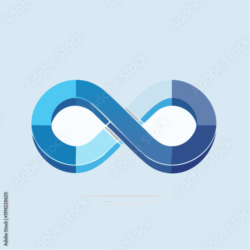 Abstract Blue Infinity Symbol with Segmented Design Representing Continuity and Endless Possibilities