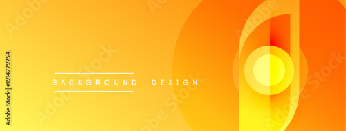 Bright gradient background. Concentric circles create dynamic visual effect. Modern design with text overlay. Warm color palette dominates composition.