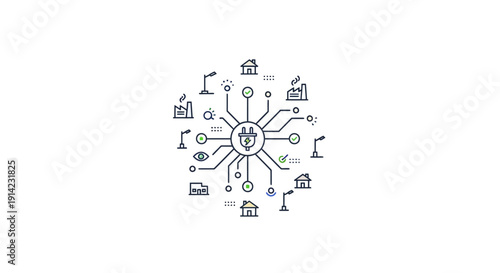 Centralized Network System with Various Devices.