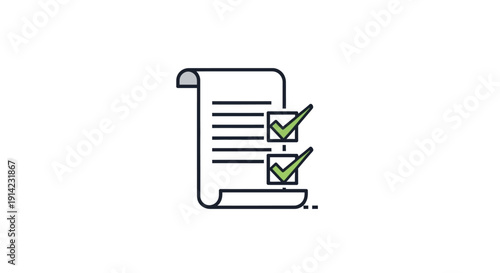 Checklist Document with Green Marks.