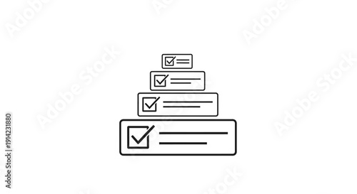 Checklist Boxes Stacked with Checkmarks.