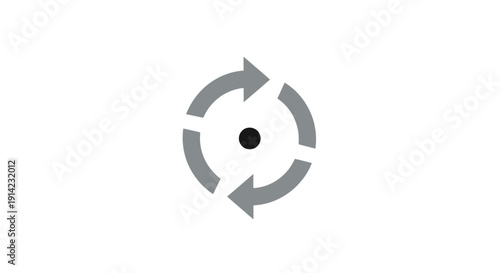 Circular arrows around a black dot.