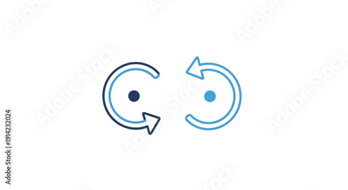 Circular Arrows Indicating Rotation and Cycle.