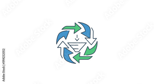 Circular Arrows Recycling Symbol Logo Design.