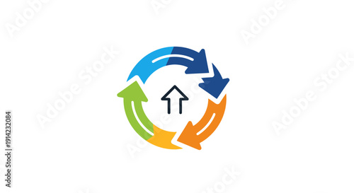 Circular Arrows Symbolizing Cycle and Renewal Process.