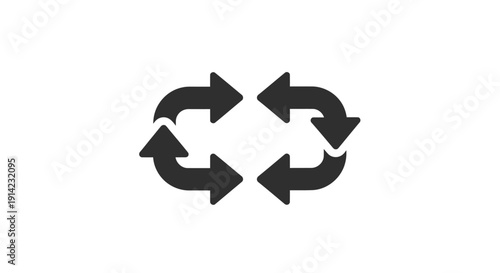 Circular Arrows Recycling Symbol Icon.