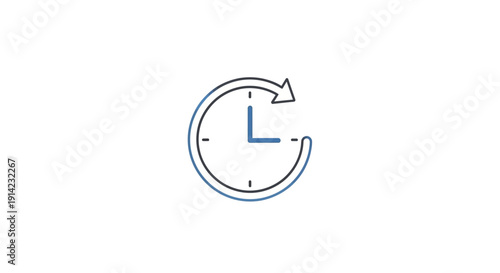 Clock Icon with Circular Arrow Symbol.
