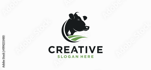 Modern Cow Logo Design with a Clean Minimalist Style