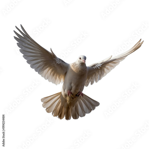 A majestic bird in flight with outstretched wings isolated on transparent background