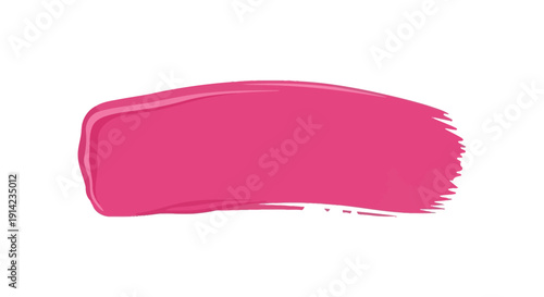 A close-up of a vibrant pink lipstick smudge mark on a clean surface, viewed from directly above, showcasing the texture and color in detail, as a graphic element, in a vector illustration.