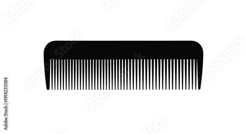 Black wide-tooth comb silhouette icon symbol