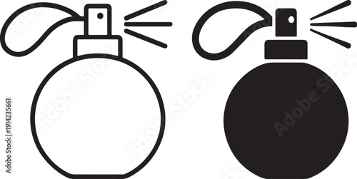 Round perfume bottle glyph silhouette icon design.