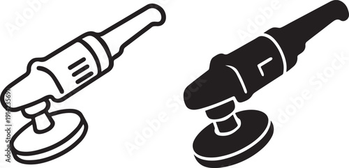 Modern polisher icons in bold outline style.