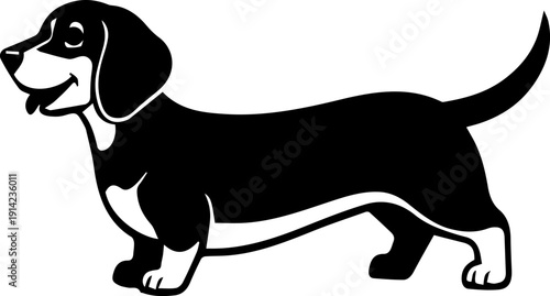 cute dachshund dog silhouette puppy