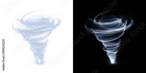 Foto Abstract Neon Blue Light Funnel Vortex With Dynamic Swirl Effect