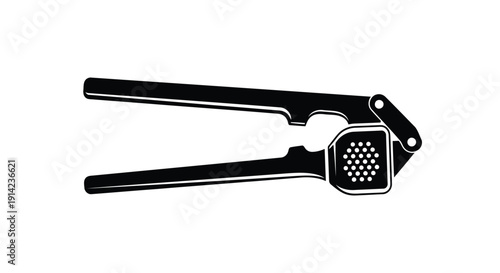 Black garlic press silhouette kitchen tool flat design