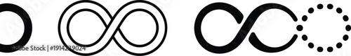 minimalist infinity symbol variations and geometric loop design collection