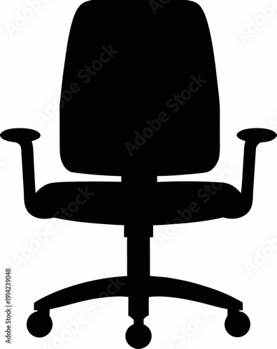 Black Office Chair Silhouette Vector Silhouette 