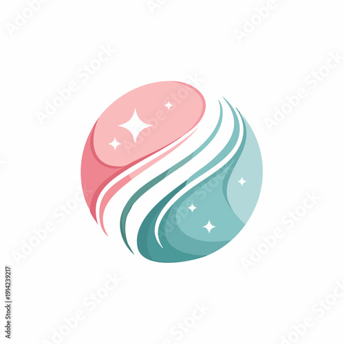 Sparkling Clean and Fresh Laundry Services Logo Design