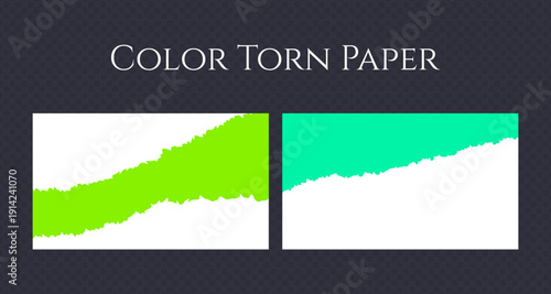 Realistic Torn White Paper Texture with Ripped Edges on Transparent Background