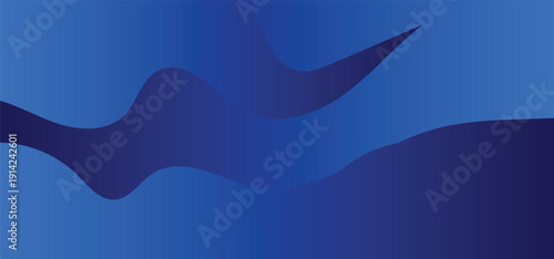 Abstract light effect background with dark blue silhouettes and radiant blue gradient