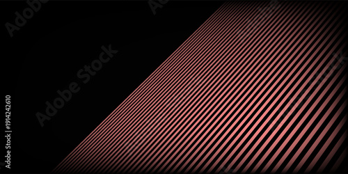 A red and black geometric abstract pattern resembling a structure of fine lines or metal fins. Technology Banner. Vector Illustration. Abstract Business Wallpaper.