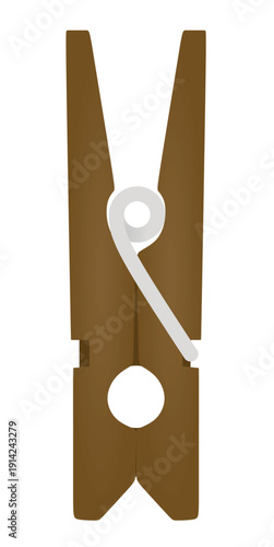 Wooden hang clip. vector illustration