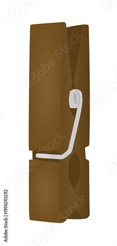 Wooden hang clip. vector illustration