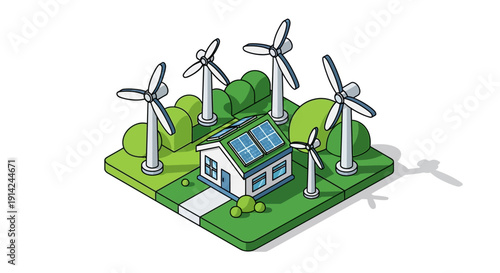 Sustainable Energy Landscape with Renewable Resources and Eco-Friendly Architecture