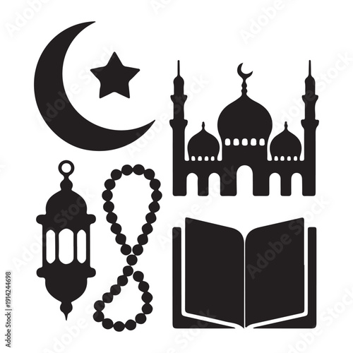 Sacred tasbih prayer beads icon symbolizing devotion and daily worship