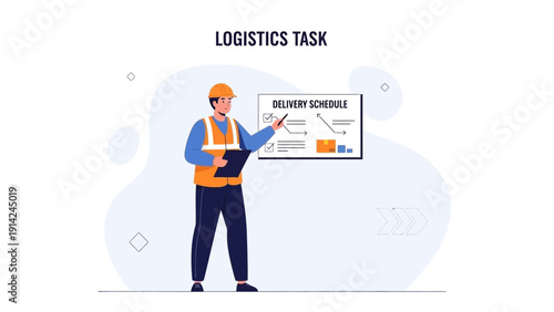 Logistics professional planning delivery schedule for cargo and packages
