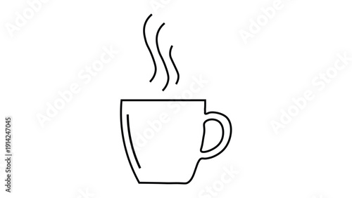 Steaming Cup Icon Representing Hot Drink Comfort and Cafe Service