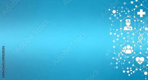 Wallpaper Mural Medical science network with on blue gradient background healthcare technology Torontodigital.ca