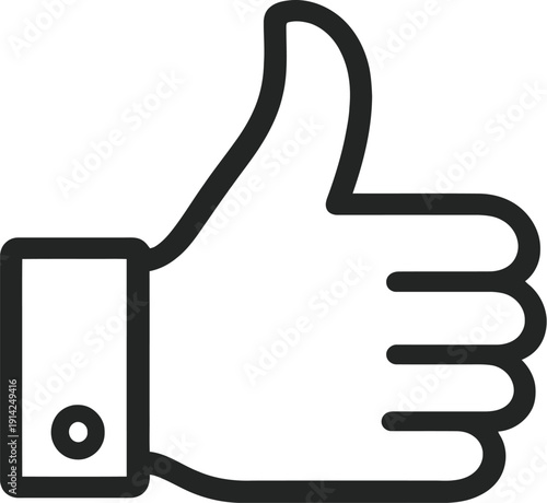 Like button outline vector icon