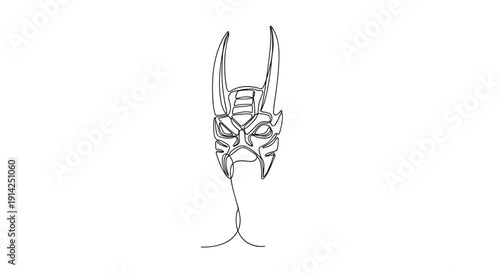 Decorative tribal mask illustration with intricate design  