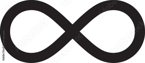 Black infinity symbol on a white background also transparent background lemniscate loop endless eternal