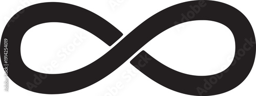 Black infinity symbol on a white background also transparent background endless loop forever eternal