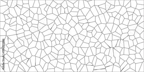 Cement kitchen decor White Camouflage Seamless Broken Glass. Voronoi diagram geometric retro tiles pattern isolated terrazzo crystalize. Pattern in monochrome depicting organic growth and structure.