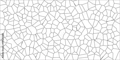 Cement kitchen decor White Camouflage Seamless Broken Glass. Voronoi diagram geometric retro tiles pattern isolated terrazzo crystalize. Pattern in monochrome depicting organic growth and structure.