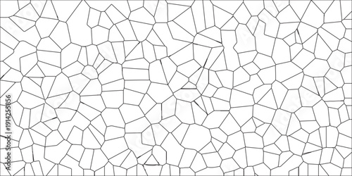 Cement kitchen decor White Camouflage Seamless Broken Glass. Voronoi diagram geometric retro tiles pattern isolated terrazzo crystalize. Pattern in monochrome depicting organic growth and structure.