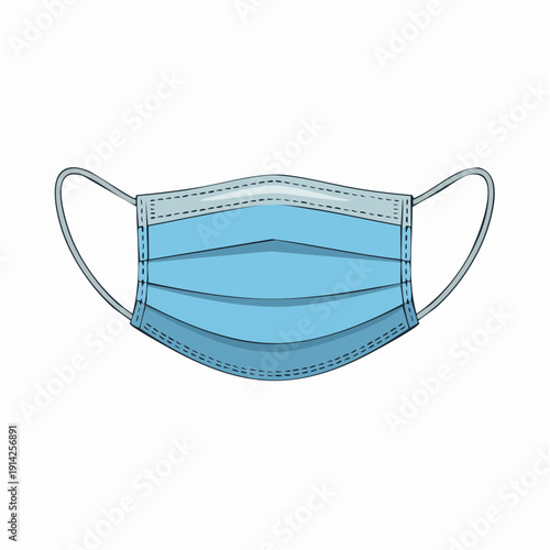 Medical face mask worn during economic recession to prevent spread of illness and maintain public health safety worldwide daily