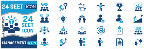 24 Blue and White Management Set business concepts