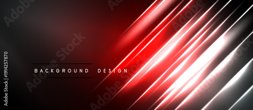 Abstract red lines over black background. Modern design with gradient effect. Text reads background design. Simple, dynamic composition.