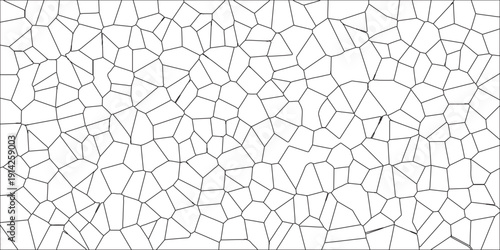 Cement kitchen decor White Camouflage Seamless Broken Glass. Voronoi diagram geometric retro tiles pattern isolated terrazzo crystalize. Pattern in monochrome depicting organic growth and structure.