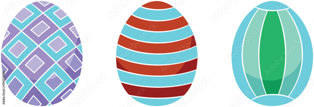 Obraz premium Colorful Patterned Easter Eggs Design Collection